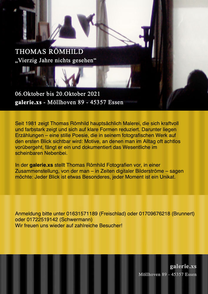 Einladungskarte Ausstellung Fotografien in Essen von Thomas Römhild