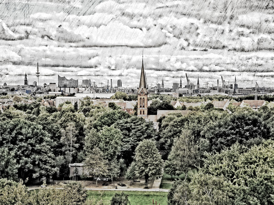Blick auf Wilhelmsburg Hamburg